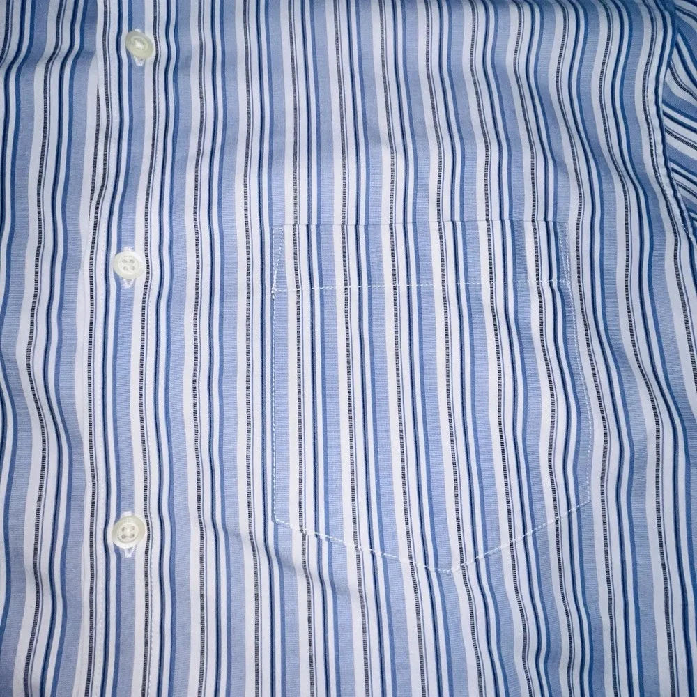 Banana Republic Mens Shirt‎ XL Blue White Striped Long Sleeve Button Up